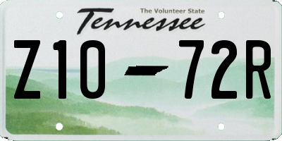 TN license plate Z1072R