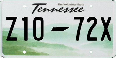 TN license plate Z1072X