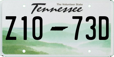 TN license plate Z1073D