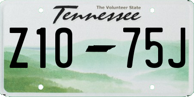 TN license plate Z1075J