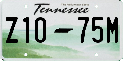 TN license plate Z1075M