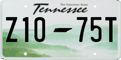 TN license plate Z1075T