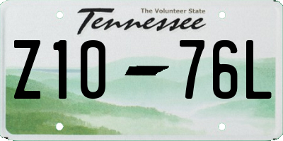 TN license plate Z1076L