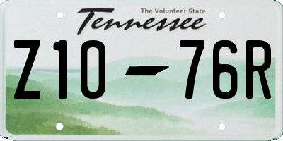 TN license plate Z1076R