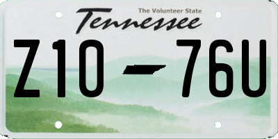 TN license plate Z1076U