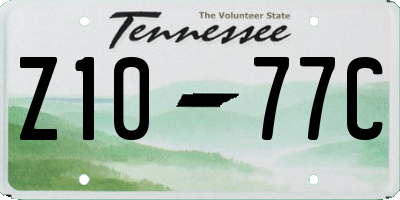 TN license plate Z1077C