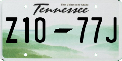 TN license plate Z1077J