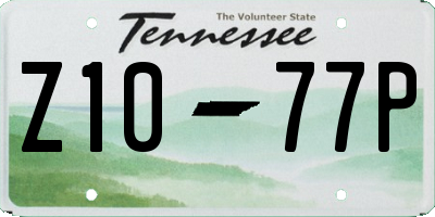TN license plate Z1077P