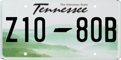 TN license plate Z1080B