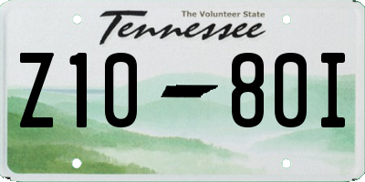 TN license plate Z1080I