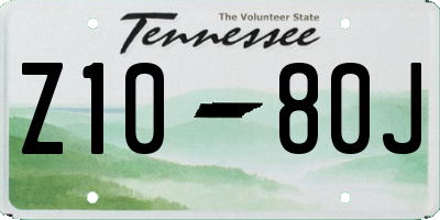 TN license plate Z1080J