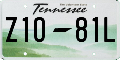 TN license plate Z1081L