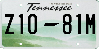 TN license plate Z1081M