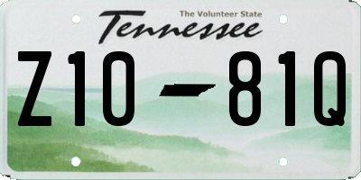 TN license plate Z1081Q