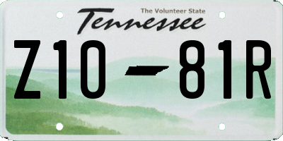 TN license plate Z1081R