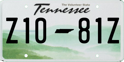 TN license plate Z1081Z