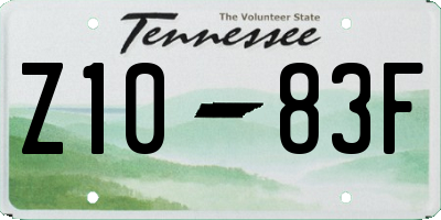 TN license plate Z1083F