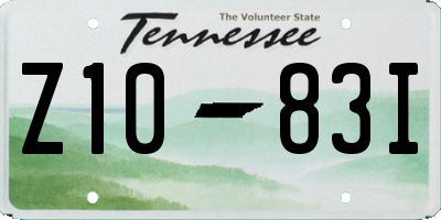 TN license plate Z1083I