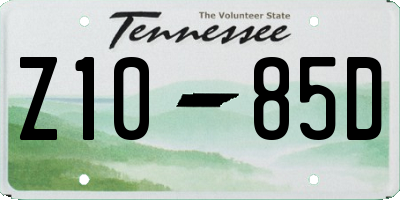 TN license plate Z1085D