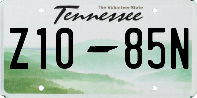 TN license plate Z1085N