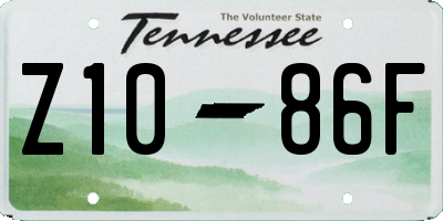 TN license plate Z1086F