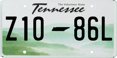 TN license plate Z1086L