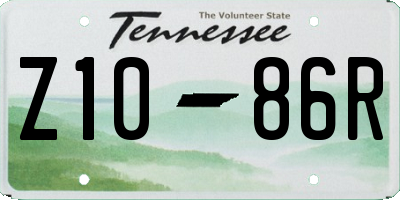 TN license plate Z1086R