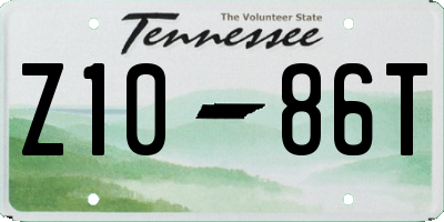 TN license plate Z1086T