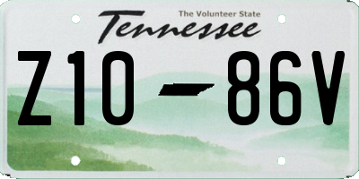 TN license plate Z1086V