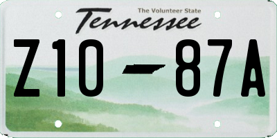 TN license plate Z1087A