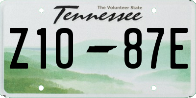 TN license plate Z1087E