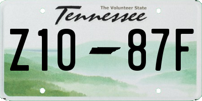 TN license plate Z1087F