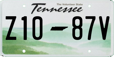 TN license plate Z1087V