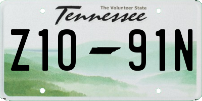 TN license plate Z1091N