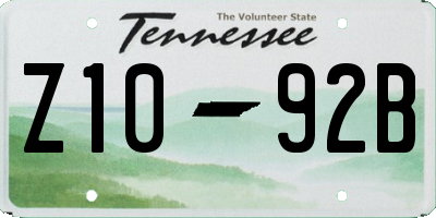 TN license plate Z1092B