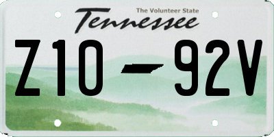 TN license plate Z1092V