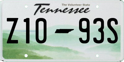 TN license plate Z1093S