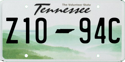 TN license plate Z1094C