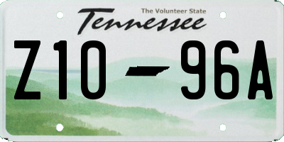 TN license plate Z1096A