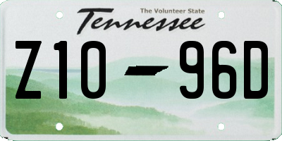TN license plate Z1096D