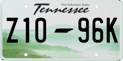 TN license plate Z1096K