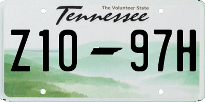 TN license plate Z1097H