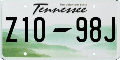 TN license plate Z1098J