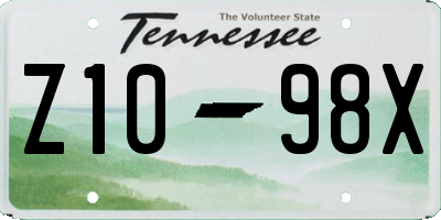 TN license plate Z1098X