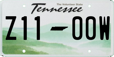 TN license plate Z1100W