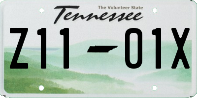 TN license plate Z1101X