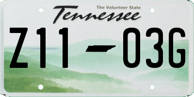 TN license plate Z1103G