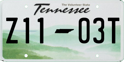 TN license plate Z1103T