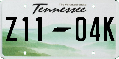 TN license plate Z1104K
