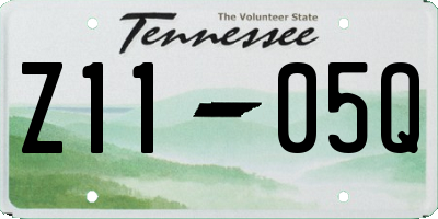 TN license plate Z1105Q